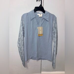 Nike Golf Dri-Fit Women’s Blue Lace Sleeve Blouse Top Size Small NWT